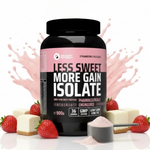 100% Whey Protein Isolate, Cheesecake cu Căpșuni, 900 g, Balkan Pharmaceuticals - Img 2