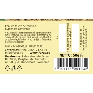 Ceai Chimion fructe D117, 50 g, Fares - Img 5