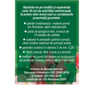 Ceai de Măceșe F181, susține imunitatea, ajută la reducerea oboselii și menținerea vitalității, 20 plicuri, Fares - Img 4