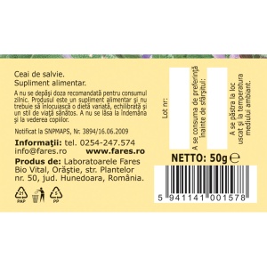 Ceai de Salvie frunze G 94, 50 g, Fares - Img 5