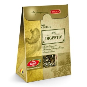 Ceai Digestiv D41, ajută la reducerea balonării, gazelor intestinale, spasmelor abdominale și susține digestia, 50 g, Fares