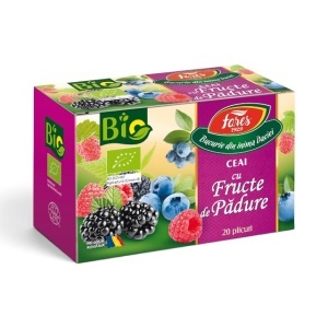 Ceai Eco cu Fructe de Pădure, infuzie aromată cu vitamina C și antioxidanți, 20 plicuri, Fares