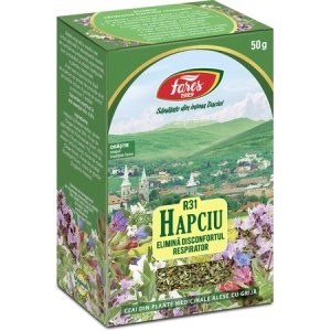 Ceai Hapciu elimină disconfortul respirator R31, 50 g, Fares - Img 1