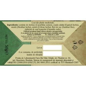Ceai Prostata și Vezica, G75, 50 g, Fares - Img 5