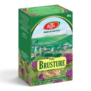 Ceai Rădăcină de brusture P132, contribuie la detoxifierea naturală și susține eliminarea toxinelor și funcționarea normală a aparatului urinar, 50 g, Fares