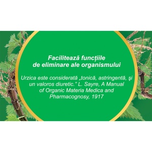 Ceai Rădăcină de Urzică vie U95, ajută la eliminarea naturală a apei din organism și susține funcționarea normală a rinichilor, 50 g, Fares - Img 4