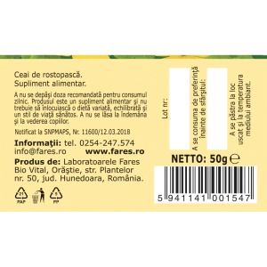 Ceai Rostopască iarbă D 130, 50 g, Fares - Img 5