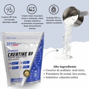 Creatine BP, 500 g, 100 porții, pulbere, Balkan Pharmaceuticals - Img 3
