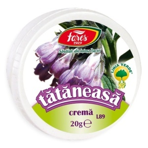 Cremă de Tătăneasă L89, pentru articulații, dureri musculare, entorse și contuzii, 20 g, Fares