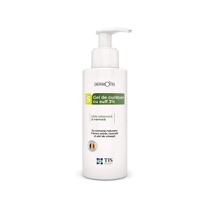 DermoTis Gel de curățare cu sulf 3%, 300 ml, Tis Farmaceutic