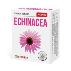 Echinacea 200 mg, extract standardizat de Echinacea purpurea, susține imunitatea și rezistența organismului, 30 capsule, Parapharm