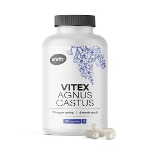 Erefit, Vitex Agnus Castus - supliment destinat femeilor care doresc susținere pentru confortul din timpul ciclului menstrual, 180 capsule - Img 2