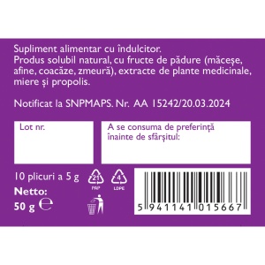 Hapciu solubil cu fructe de pădure, R24, 10 plicuri, Fares - Img 4