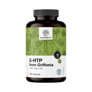 HealthyWorld, 5 HTP, supliment alimentar destinat susținerii sistemului nervos, 180 capsule
