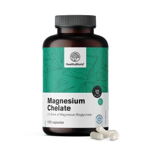 HealthyWorld, Magnesium Chelate - chelat de magneziu, 120 capsule - Img 2