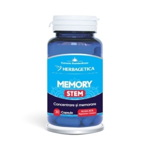Memory Stem, supliment alimentar destinat susținerii memoriei, concentrării și funcțiilor cognitive, 30 capsule, Herbagetica