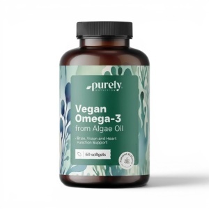 Purely Nutrition, Vegan Omega 3 from Algae Oil - omega 3 vegană din ulei alge, 60 capsule moi