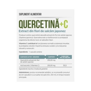 Quercetină + Vitamina C, 250 mg + 250 mg, susține imunitatea și protecția antioxidantă, ajută la reducerea oboselii, 30 capsule, Parapharm - Img 2