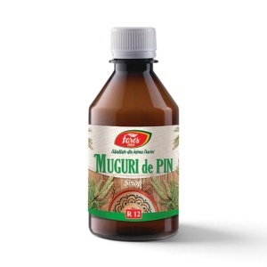 Sirop Muguri de Pin R12, ajută la calmarea disconfortului din gât, susține căile respiratorii și respirația ușoară, 250 ml, Fares
