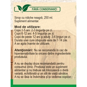 Sirop Ridiche Neagră, R28, 250 ml, Fares - Img 4