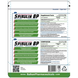 Spirulin BP, pulbere, 300 g, 60 porții, Balkan Pharmaceuticals - Img 4