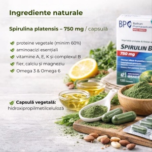 Spirulină, 120 capsule, Balkan Pharmaceuticals - Img 7