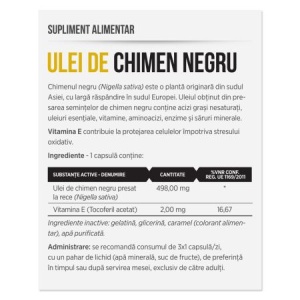 Ulei De Chimen Negru, 30 capsule, Parapharm - Img 2