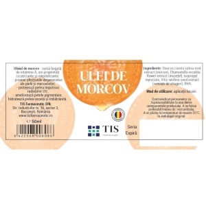 Ulei de Morcov, ajută la hidratarea pielii și intensificarea aspectului bronzat, susține îngrijirea pielii după expunerea la soare, 50 ml, Tis Farmaceutic - Img 2