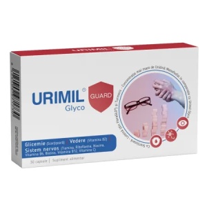 Urimil Glyco Guard, contribuie la menținerea glicemiei în limite normale, susține metabolismul energetic și sistemul nervos, 30 capsule, Naturpharma