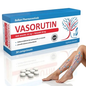 Vasorutin Rutozidă și Vitamina C, 30 comprimate, Balkan Pharmaceuticals - Img 2