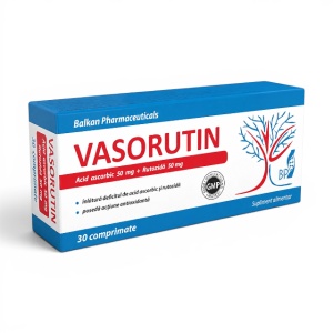 Vasorutin Rutozidă și Vitamina C, 30 comprimate, Balkan Pharmaceuticals