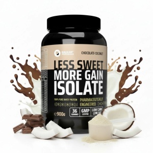 100% Whey Protein Isolate, Ciocolată Și Cocos, 900 g, Balkan Pharmaceuticals - Img 2