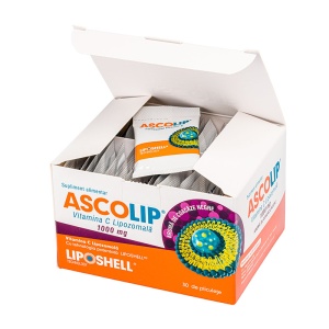 ASCOLIP, Vitamina C Lipozomală 1000 mg, cu aromă de coacăze, 30 plicuri, LIPOSHELL - Img 2