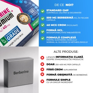 Berberină + Chromium, supliment alimentar destinat susținerii metabolismului și menținerii unui nivel normal al glicemiei, 60 capsule, Balkan Pharmaceuticals - Img 5