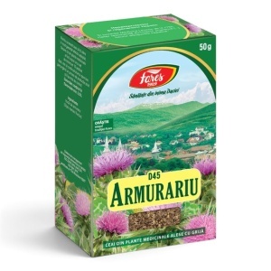 Ceai Armurariu fructe D45, susține sănătatea și regenerarea naturală a ficatului și contribuie la procesele de detoxifiere, 50 g, Fares