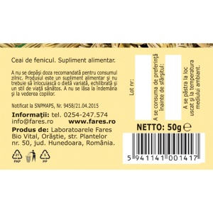 Ceai de Fenicul D 123, 50 g, Fares - Img 5