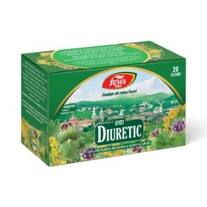 Ceai Diuretic U101, ajută la eliminarea excesului de apă din organism, susține rinichii și sănătatea tractului urinar, 20 plicuri, Fares