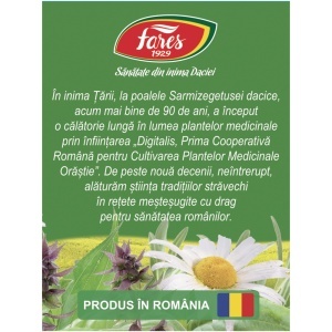 Ceai Hapciu Sudorific R5, ajută la calmarea tusei și fluidificarea secrețiilor bronșice, susține confortul în răceală, 20 plicuri, Fares - Img 3