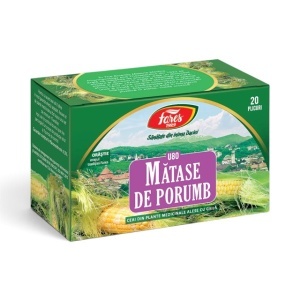 Ceai Mătase de Porumb U80, ajută la eliminarea excesului de apă din organism, susține rinichii și sănătatea tractului urinar, 20 plicuri, Fares