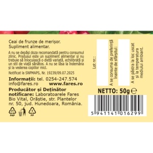 Ceai Merișor frunze, U76, 50g, Fares - Img 5