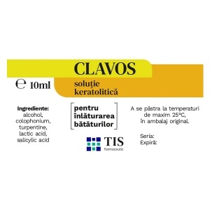 Clavos soluție, cu acid salicilic și acid lactic, ajută la îndepărtarea bătăturilor și a pielii îngroșate de pe mâini și picioare, 10 ml, Tis Farmaceutic - Img 3