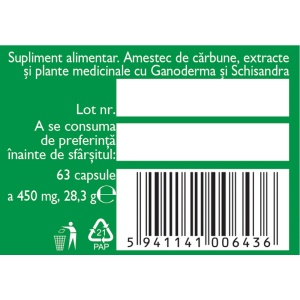 Detoxifiant cu Ganoderma, P127, 63 capsule, Fares - Img 5