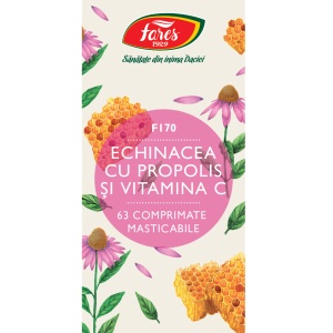 Echinacea cu Propolis și Vitamina C, F170, 63 comprimate, Fares - Img 2