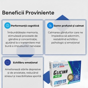 Glicină, 100 mg, 60 capsule, Balkan Pharmaceuticals - Img 5