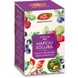 Hapciu solubil cu fructe de pădure, R24, 10 plicuri, Fares