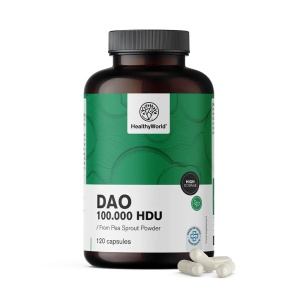 HealthyWorld, DAO 100.000 HDU - diaminoxidază, supliment alimentar pentru susținerea confortului digestiv, 120 capsule - Img 2