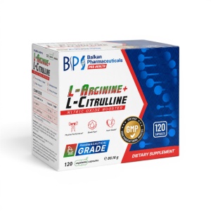 L-Arginine + L-Citrulline, 120 capsule, Balkan Pharmaceuticals