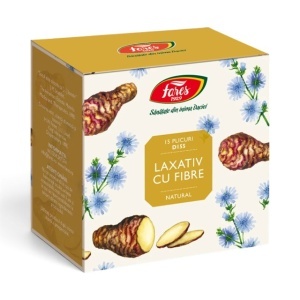 Laxativ cu Fibre, ajută la reducerea constipației, susține tranzitul și echilibrul florei intestinale, 15 plicuri, Fares