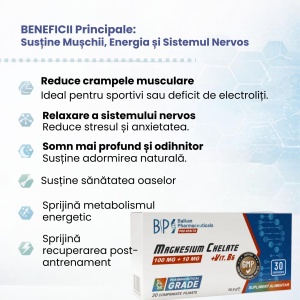 Magnesium Chelate + Vit. B6, 100 mg, 30 capsule, Balkan Pharmaceuticals - Img 3