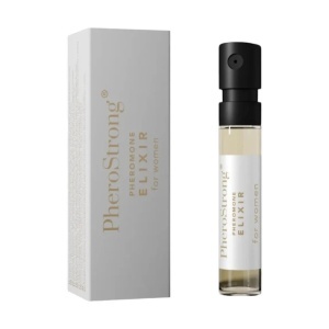 PheroStrong Elixir, mostră parfum cu feromoni pentru femei, cu note de mosc alb, ambră și vanilie de Madagascar, 2 ml, Medica-Group